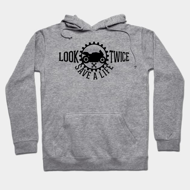 Look Twice Save a Life Sports Bike Hoodie by AStickyObsession